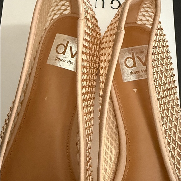 Dolce Vita Tan Mesh Ballet Flats - Picture 3 of 4
